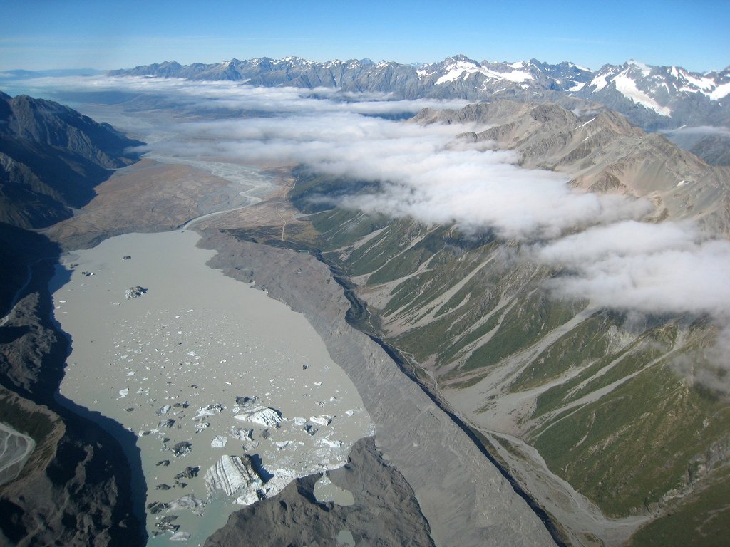 The Tasman Glacier Lake from the air