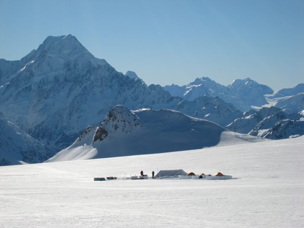 Ice Core Drill Site with Aoraki Mount Cook behind