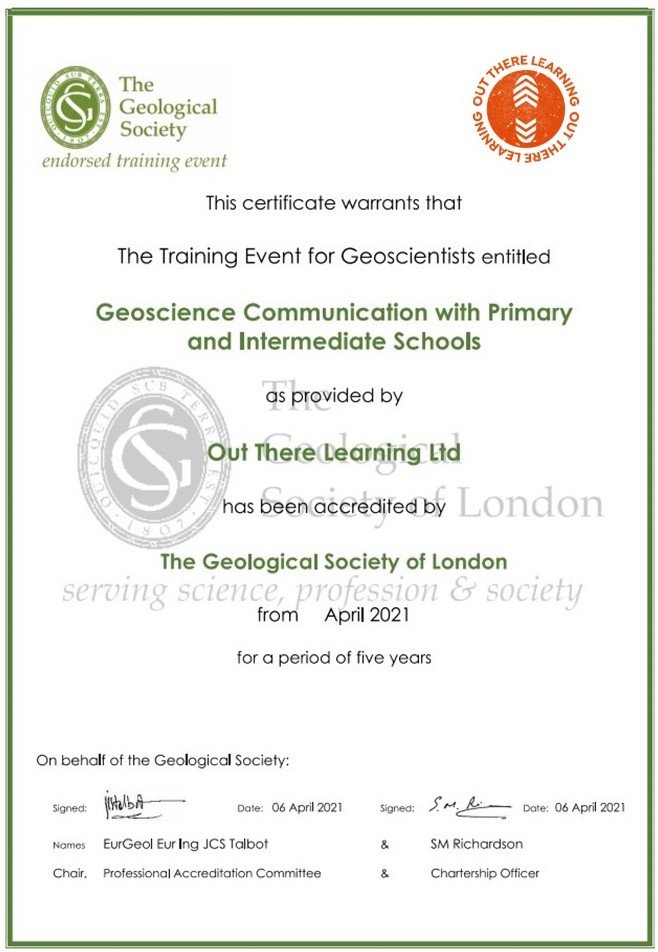 Geological Society of London Endorsement Certificate